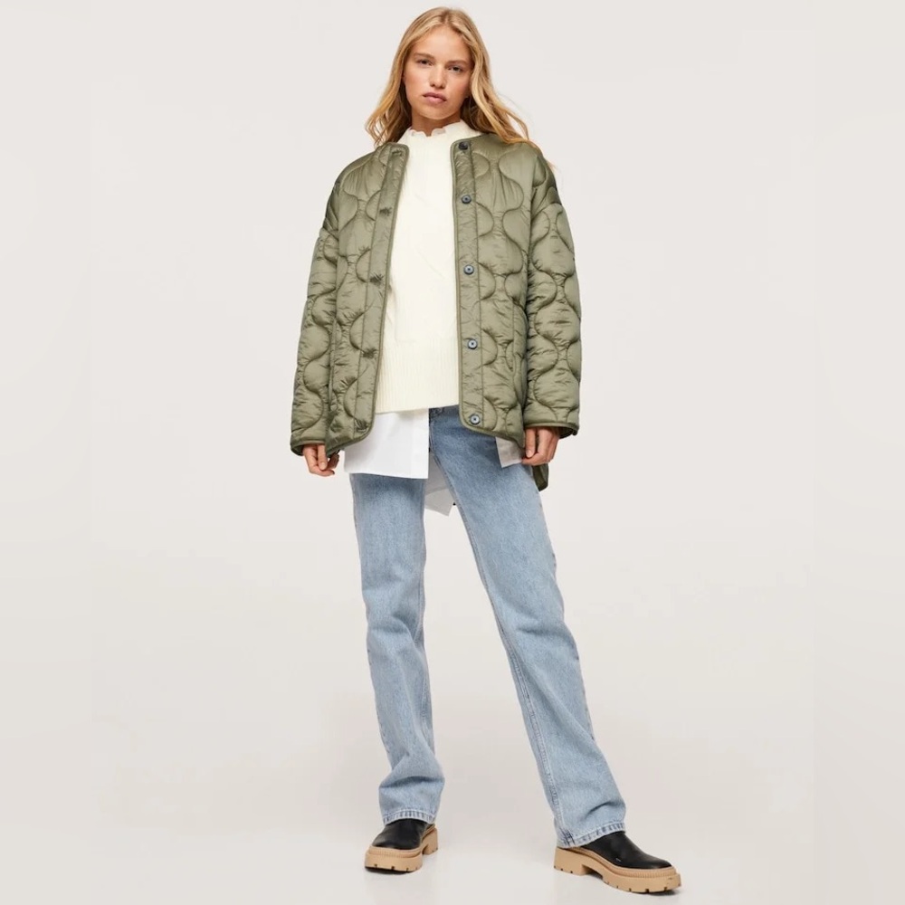 Oversized Mango Quilted Jacket